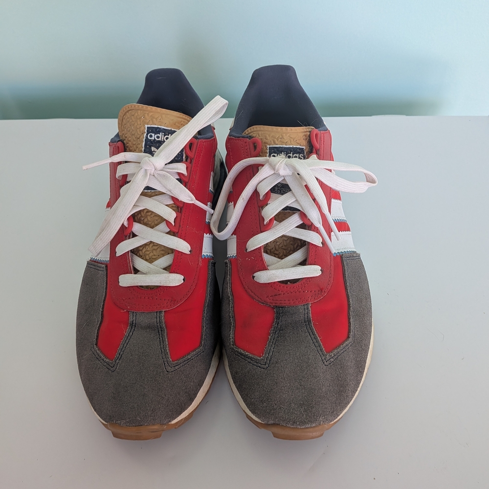 Adidas Boost Red & Gray Retro Runner Sneakers